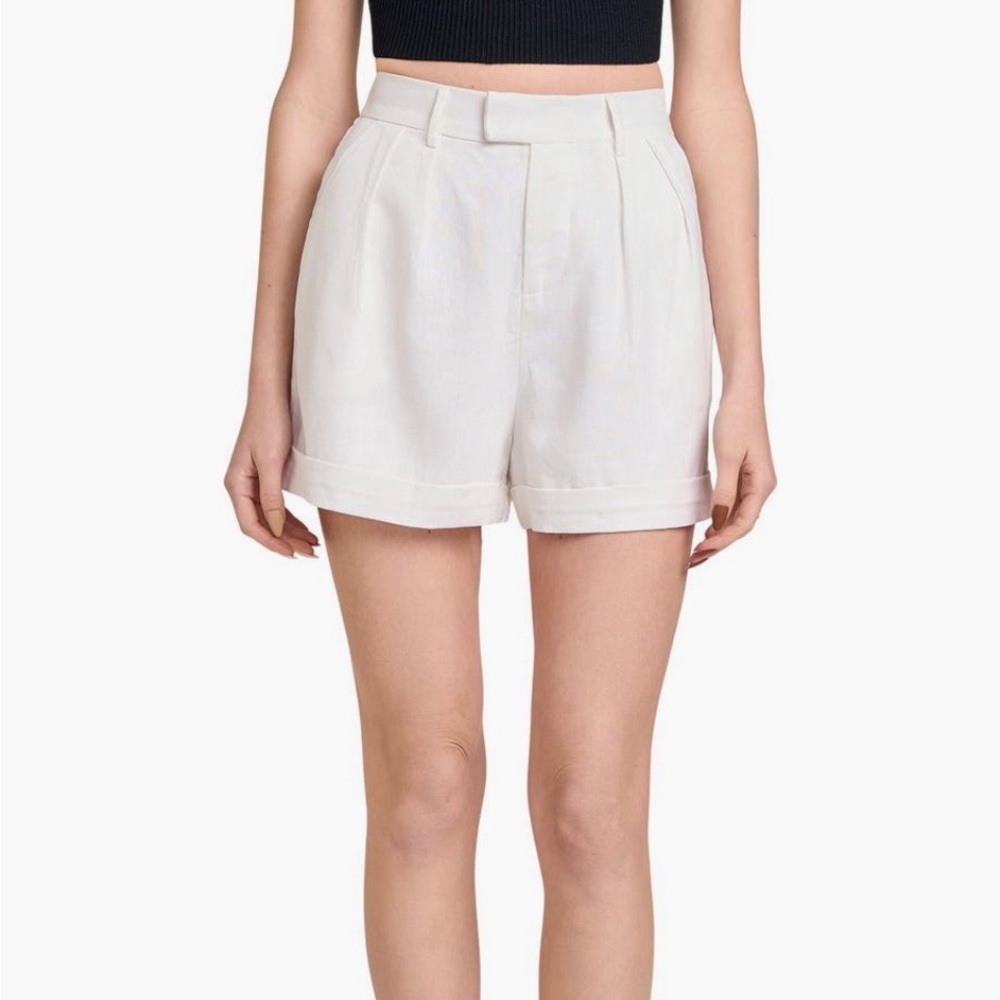 WAYF x Styled by COCO! Vera Linen‎ Blend Ivory Shorts NWT Size M